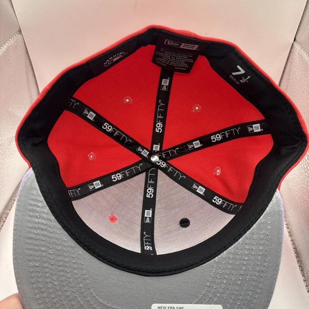 New Era Chicago Cubs 59FIFTY Fitted Hat Red & Purple Size 7 1/2 MLB Official Cap
